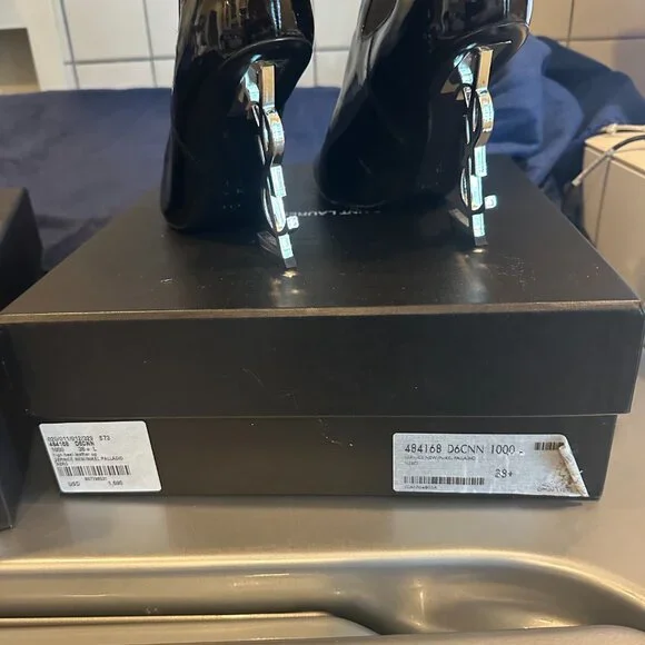 Saint Laurent high heel leater up Vernice New/Nikel Palladio Nero boot - Picture 3 of 3